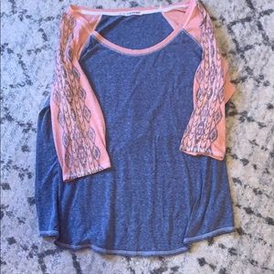 Plus size 2X 3/4 sleeve tribal tee